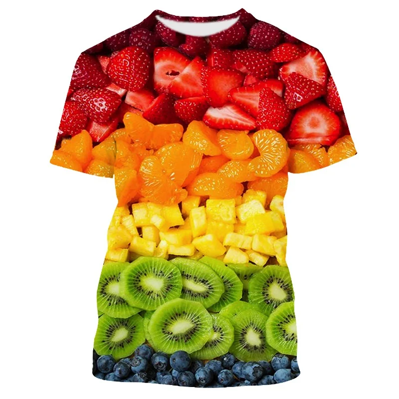 Strange Delicious Fruit Pattern T-Shirt For Men Colorful 3D Printed Tees Summer Casual Short Sleeves Loose T Shirts O-Neck Tops