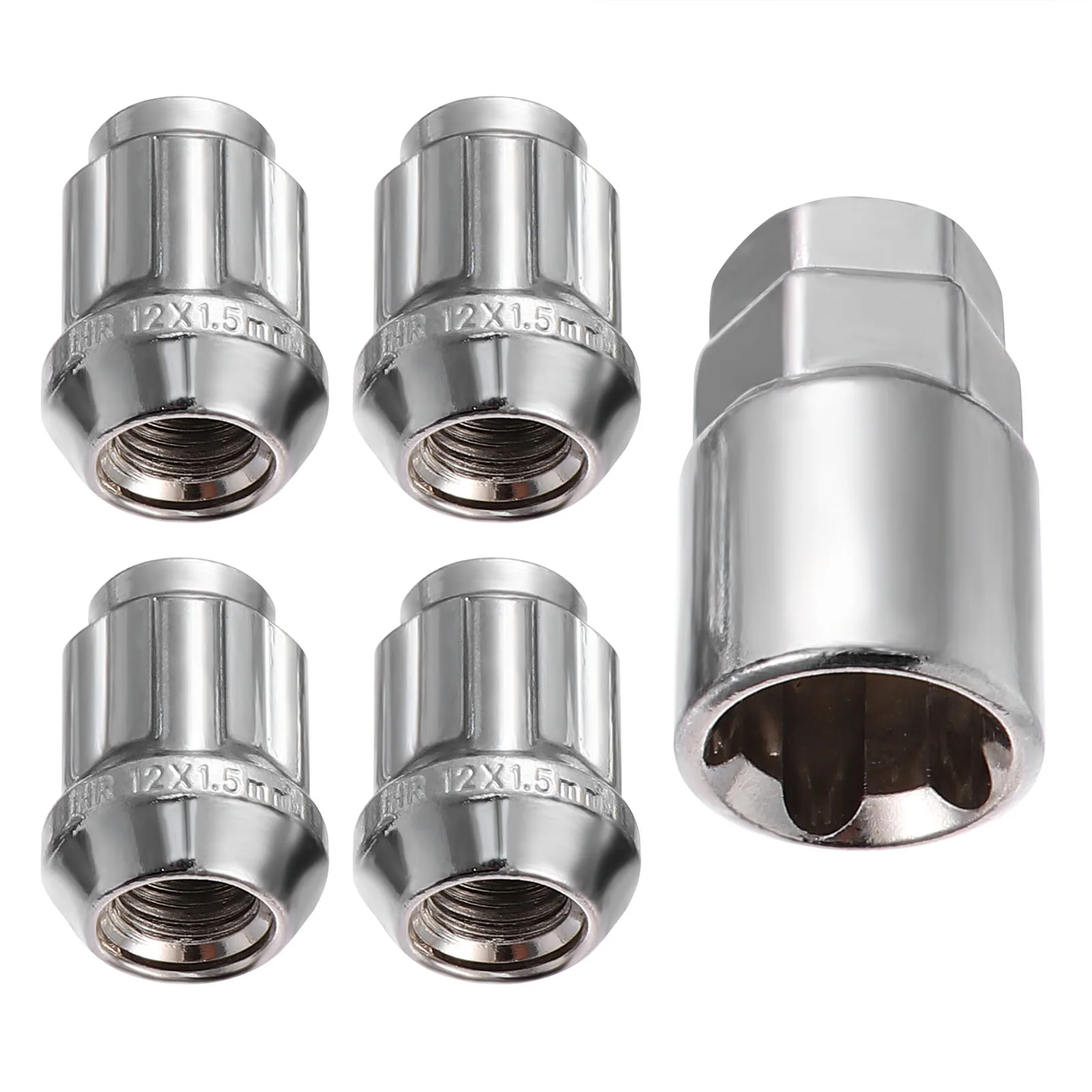 4 قطعة صواميل عجلة قفل مضادة للسرقة صواميل سيارة من سبائك الصلب مقاومة للصدأ سهلة التركيب صامولة قفل العجلة #5