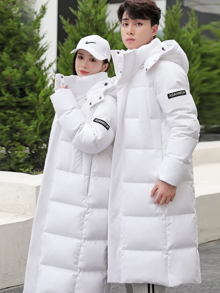 2025 겨울 내한성 다운 재킷 고온 고품질 남녀 공용 롱 두꺼운 따뜻한 패션 브랜드 레드 파카 트렌디