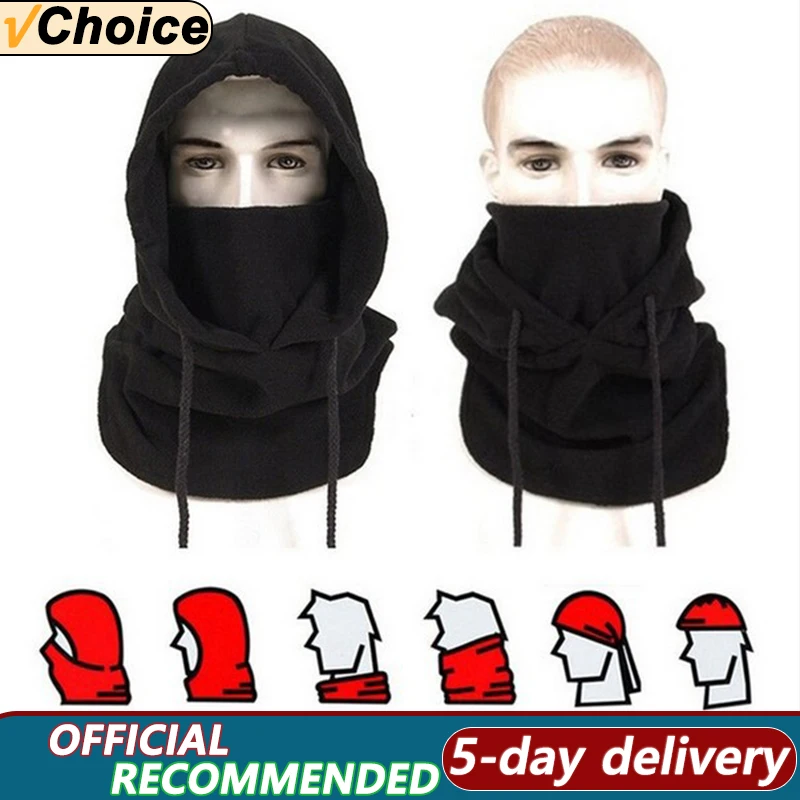 Outdoor Riding Warm Hood Mask Winter Polar Fleece Neck Protection Hat Suitable for Riding Skis and Motorcycles Neck Protection