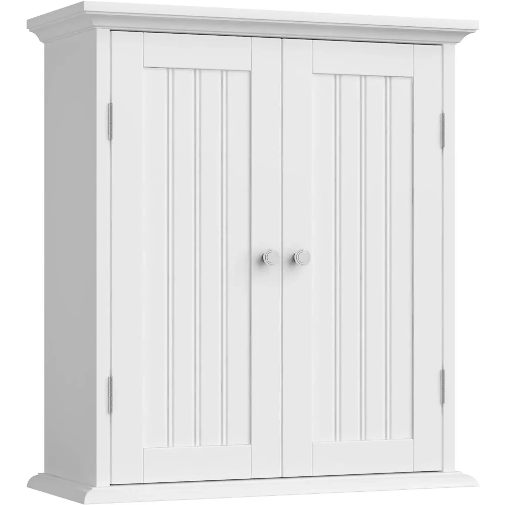 

Bathroom Wall Cabinet, Over The Toilet Space Saver Storage Cabinet, Medicine Cabinet with 2 Door and Adjustable ShelvesCupboard