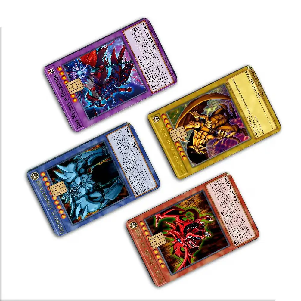 Anime Yu-Gi-Oh Credit Card Skin Stickers for VISA Bank Card Transportation Card Waterproof Sticker Anti-scratch Women Gift