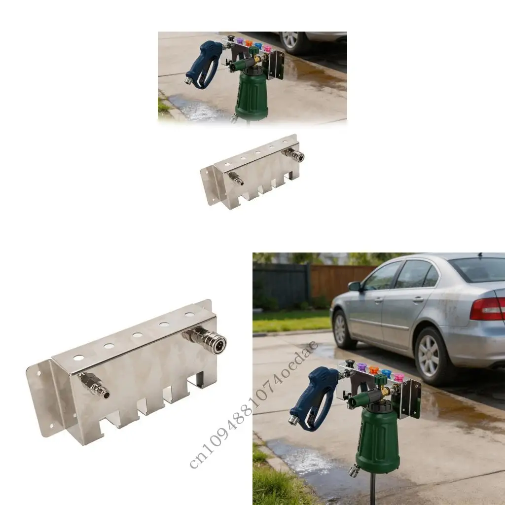 Garage Pressure Washer Storage Rack Wall Mount Design for Wand, Nozzles and Soap Bottle, Stainless Steel Wall Storage Rack for