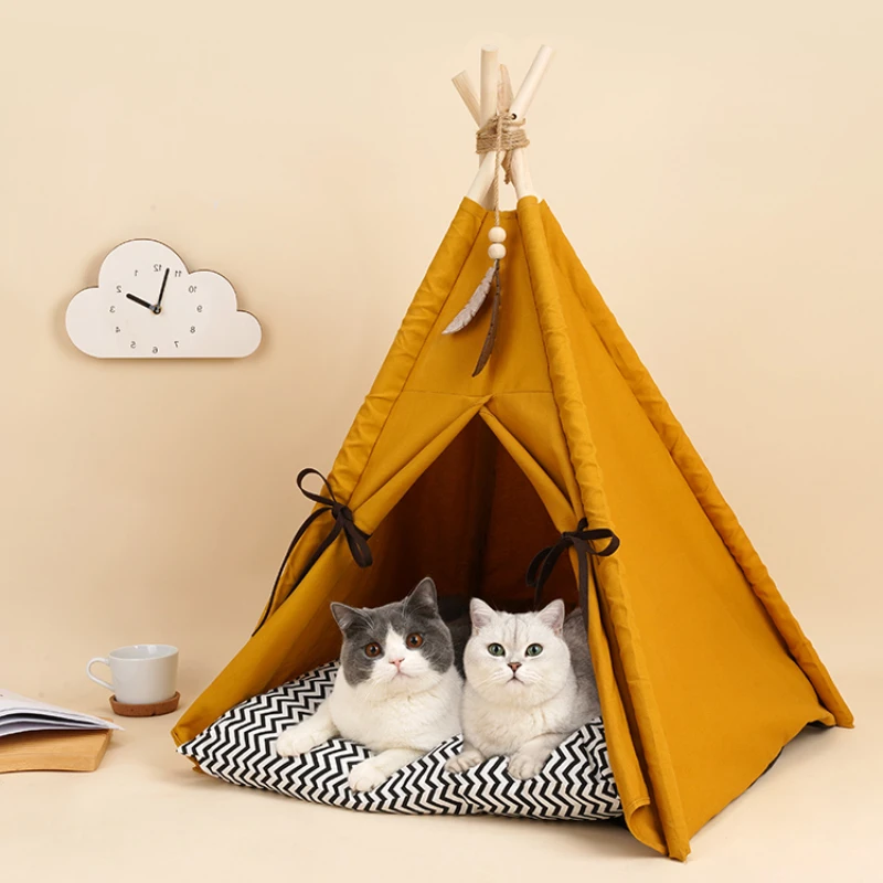 Pet Tent, Pet House, Cat Nest, Semi enclosed, Removable and Washable Pad, Cat Bed, All Seasons Universal Dog Nest, Dog Bed