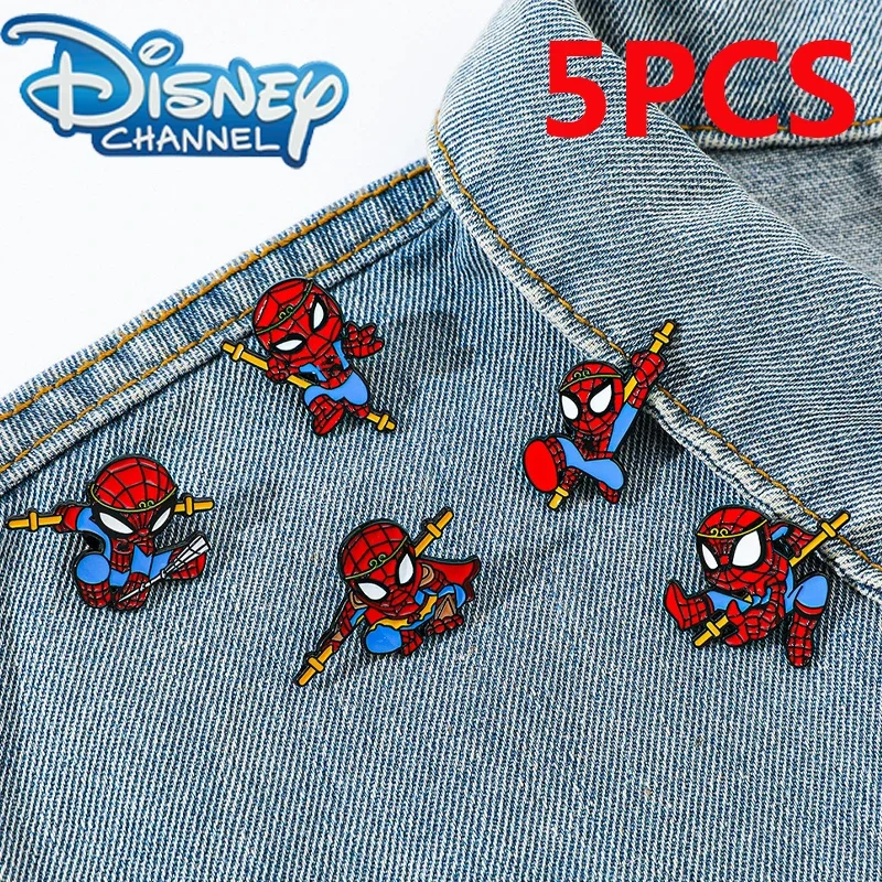 

Disney Cartoon Creative Spider Man Wukong Dress Up Metal Badge Cartoon Character Superhero Alloy Drip Oil Brooch Decoration Gift