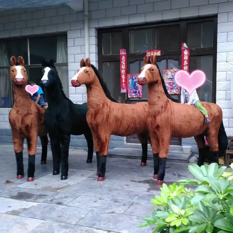 for Wild Animal Plush Horse Toy Artificial Style Jewelry Gift Handicraft Birthday Commodity Window Display Decoration Home