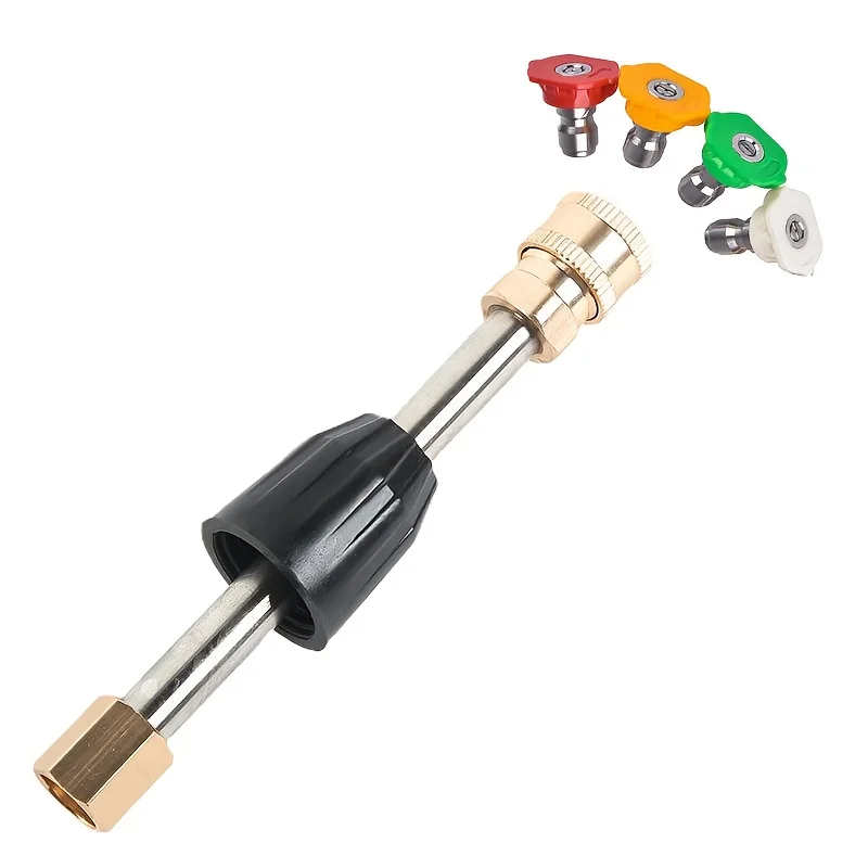 Professional Stainless Steel Pressure Washer Extension Wand 40cm - Female Thread,  Easy Install for High Pressure Cleaning Gun
