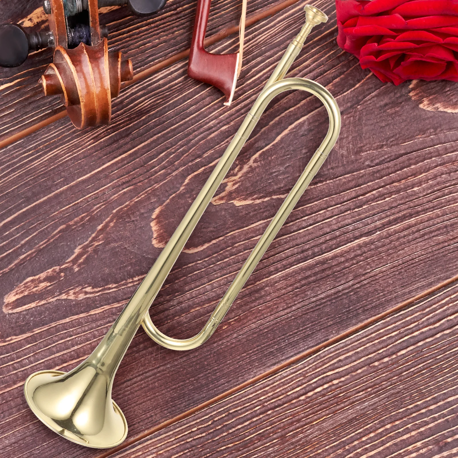 

B Flat Trumpet Kids Music Stage Useful Instrument Brass Musical Student Desk Office Decor High Quality
