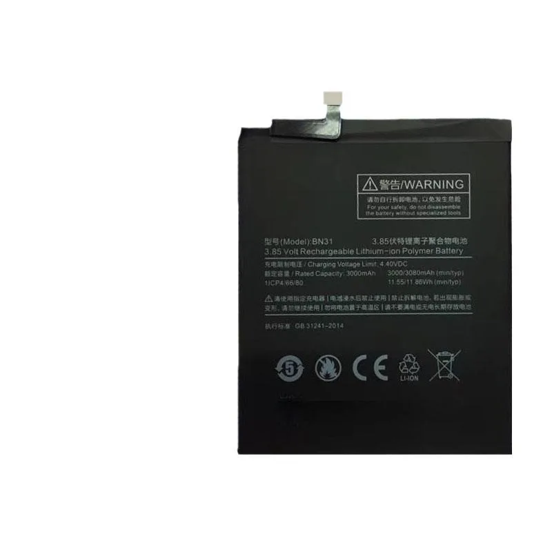 New High quality BN31 Replacement Battery For Xiaomi Mi Redmi Note 5A for Redmi Y1 Lite S2 Y2 Phone Batteries 3080mAh