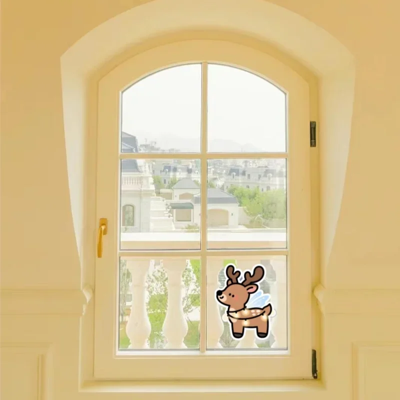 

1PC Jolly Fairy - Winged Reindeer Sticker with String Lights for Xmas Gifts & Decor Accents" Sticker, Fit for Laptop Decals