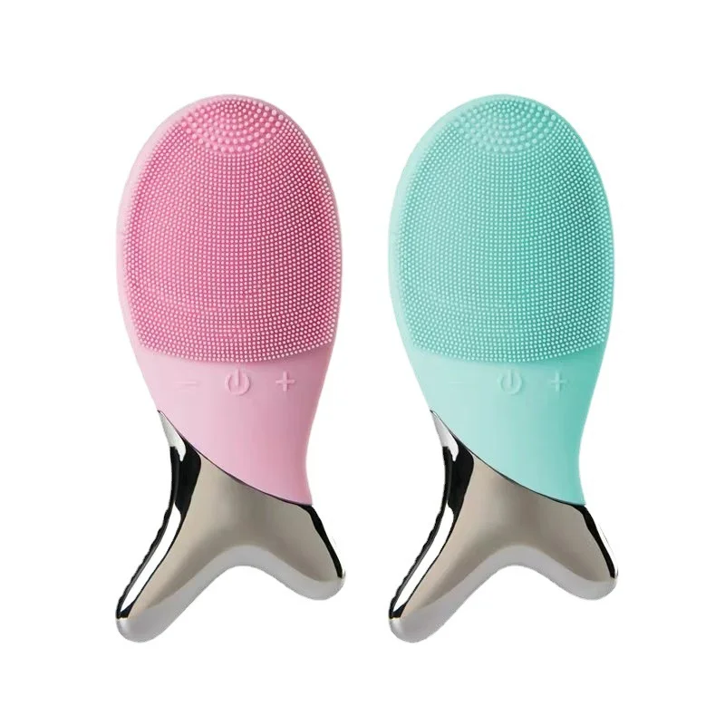 

Fish Shape Silicone Cleansing Facial Cleaning Wash Brush Electric Face Vibration Massage