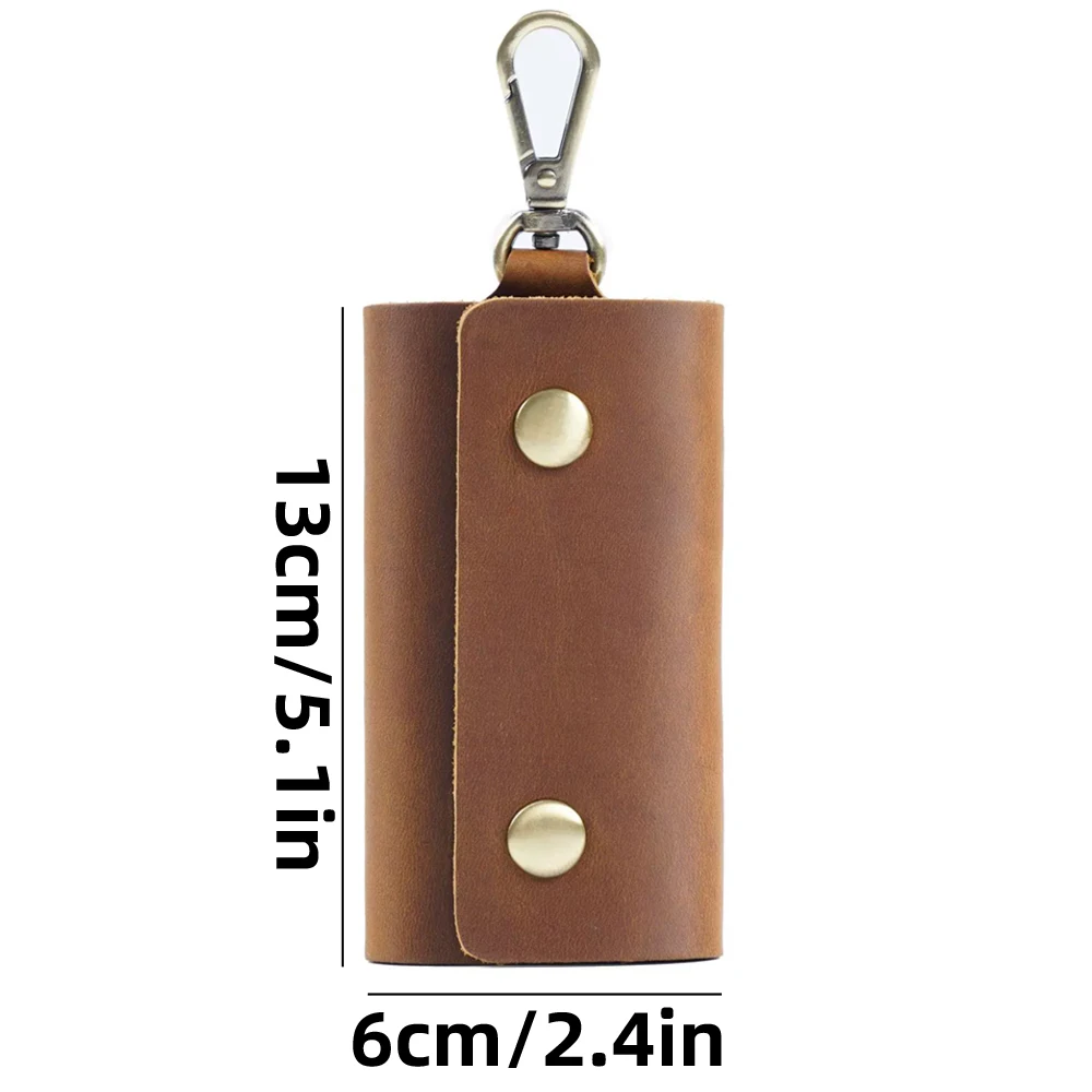 حامل مفاتيح جلدي للرجال - منظم حقيبة مفاتيح معلق على الخصر بمشبك حزام متعدد الوظائف