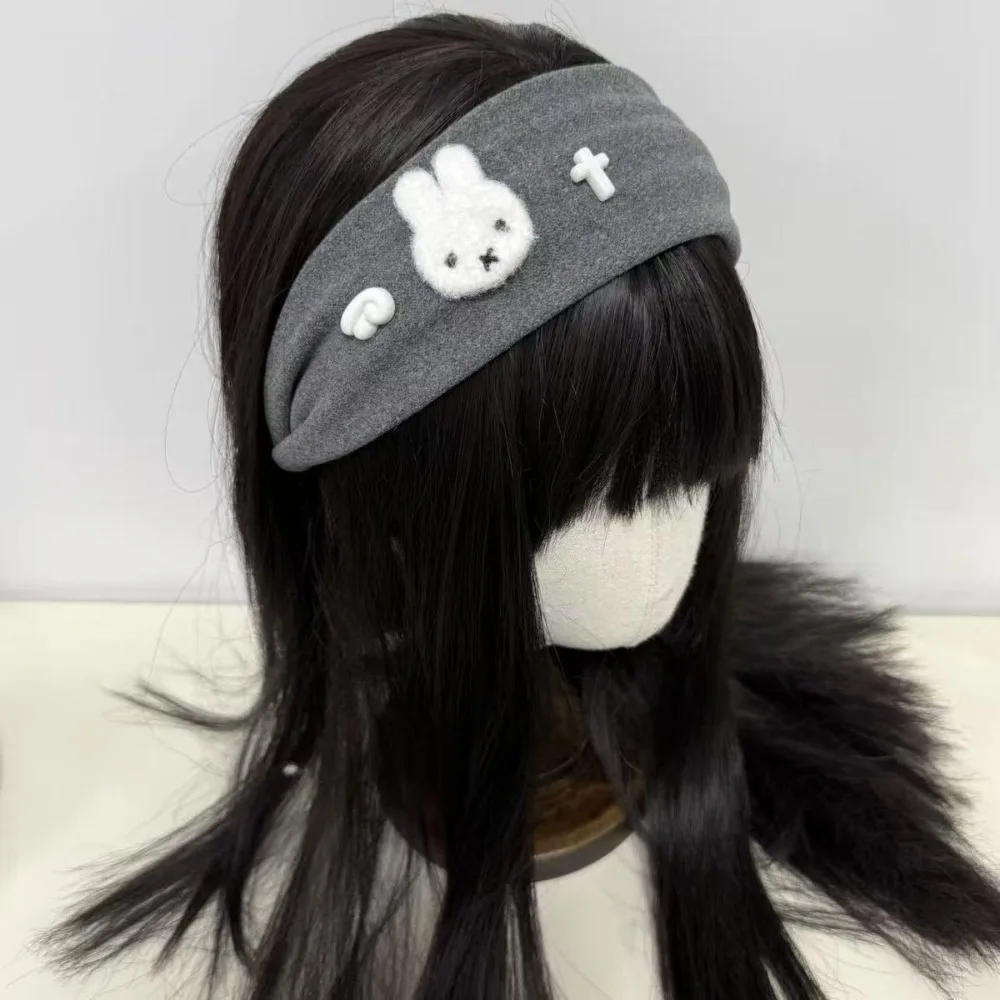 لطيف ميفي أرنب عقال رمادي واسعة حافة الكرتون الحلو إكسسوارات الشعر اعتصامات نمط عالية المظهر رائعة موضة الاتجاه