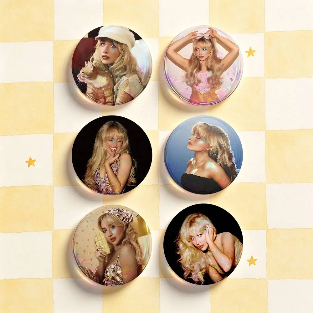 S-Sabrina Carpenter HD Print Badges Pretty Round Display Brooches IP merchandise 32mm 58mm 75mm 44mm 25mm