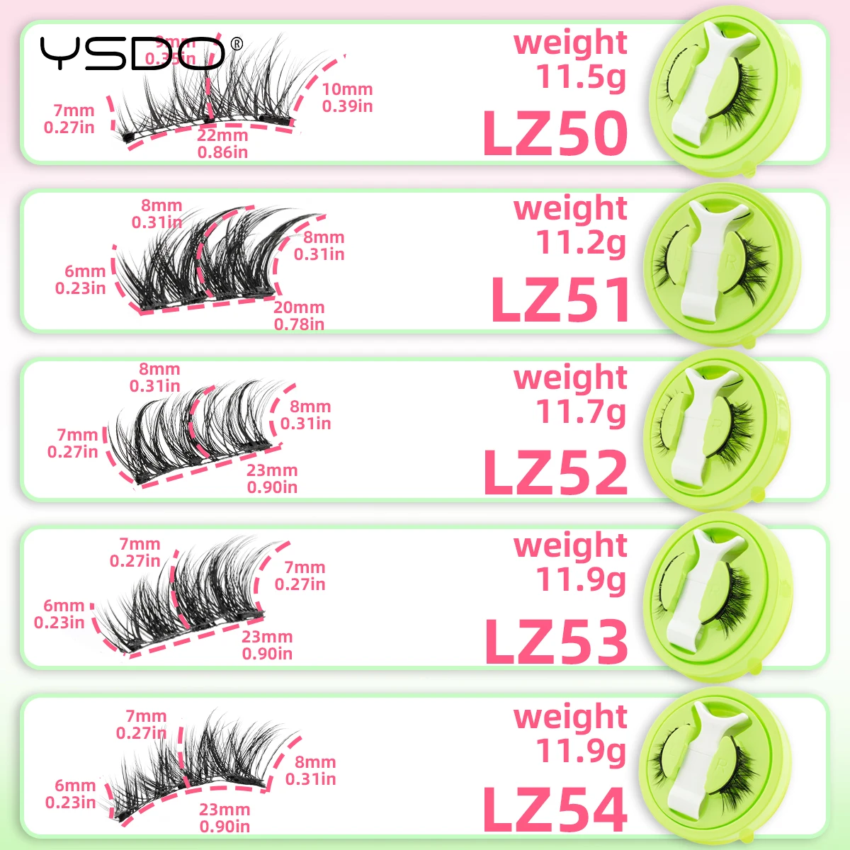 YSDO Natürliche Magnetische Wimpern 1/2 Paar Handgefertigte Wiederverwendbare Magnetische 3D Nerz-Wimpern Ohne Klebstoff Künstliche Wimpern Make-up Faux Cils – Detail 26