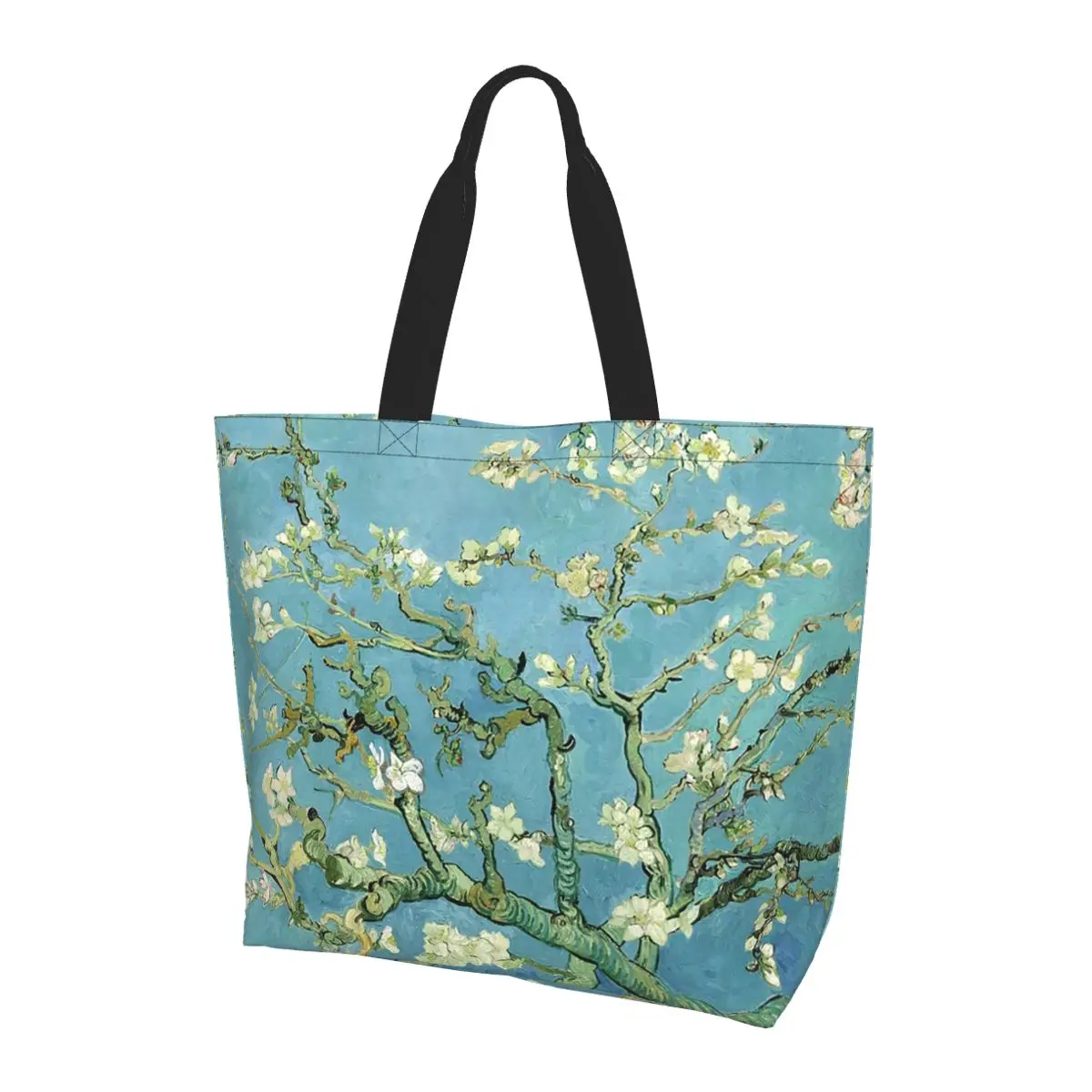

Van Gogh Almond Tree Shopping Tote Bag Canvas Large Capacity Shoulder Bags Shopper Grocery Handbag for Women