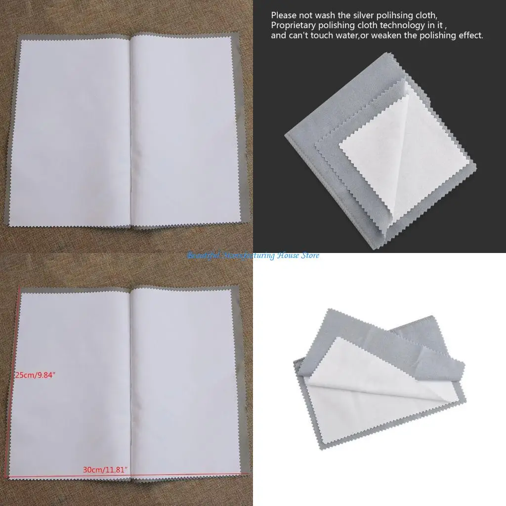 

E56A Jewelry Polishing Cleaning Cloth for Cleaning Silver Gold Jewelry Gemstones Watches Silverware