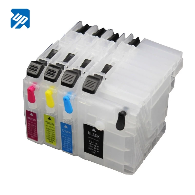 4pcs refillable ink cartridge for Brother DCP-J100 DCP-J105 MFC-J200 J100 J105 J200 LC569/539/529/139/129/119/109 rechargeable