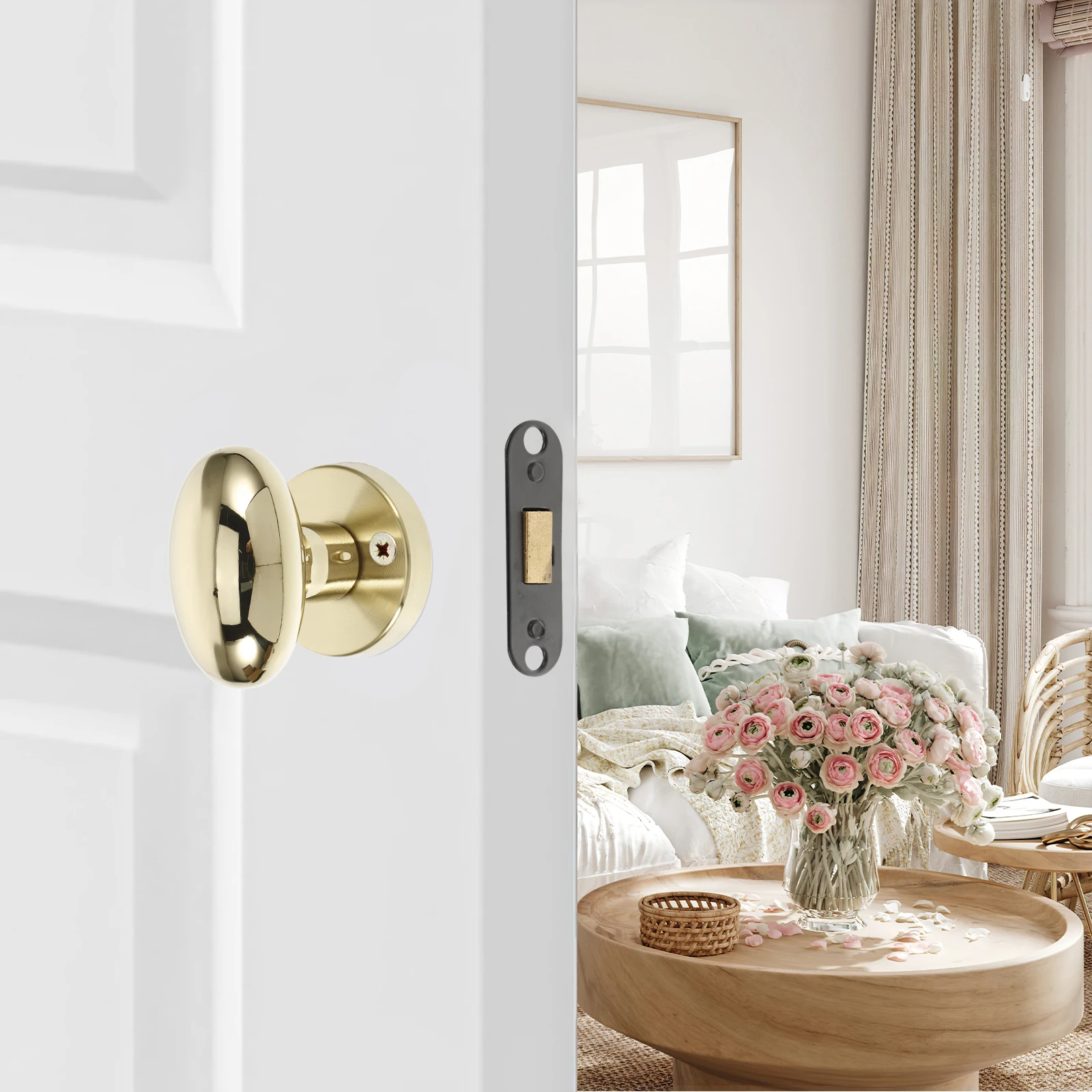

1 set Invisible Door Lock 4cm Single Sided Stainless Hidden Latch for 5cm Doors Cabinet Hardware Anti Theft Easy Install