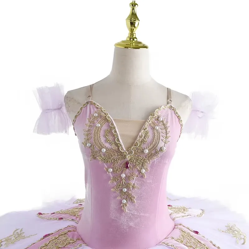 Sukienka Baletowa Dziewczęca Niebieska Profesjonalna Baletowa Sukienka na Ramiączkach Tutu Naleśnikowa Sukienka Baleriny Urodziny Balet Łabędzie Jezioro Kostium Baletowy