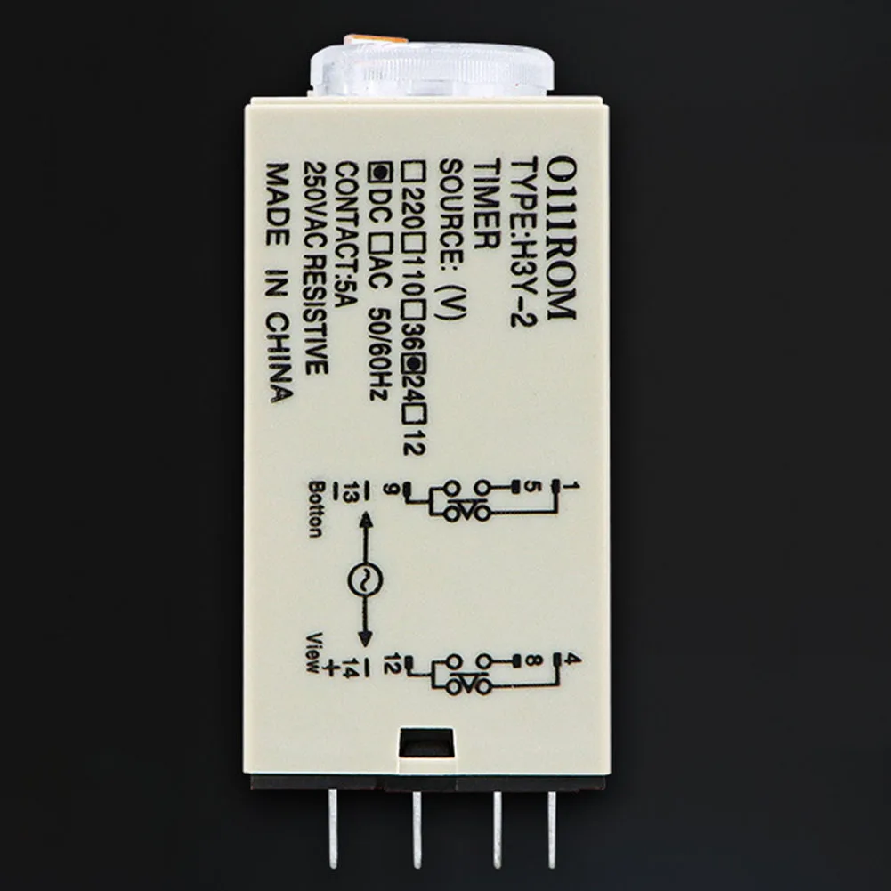 8-Pin 60-Second Timer Power-on Delay Relay H3Y-2 Power-on Delay Timer Relay AC220V DC24V 5A Din-rail Mounting Power Supplies