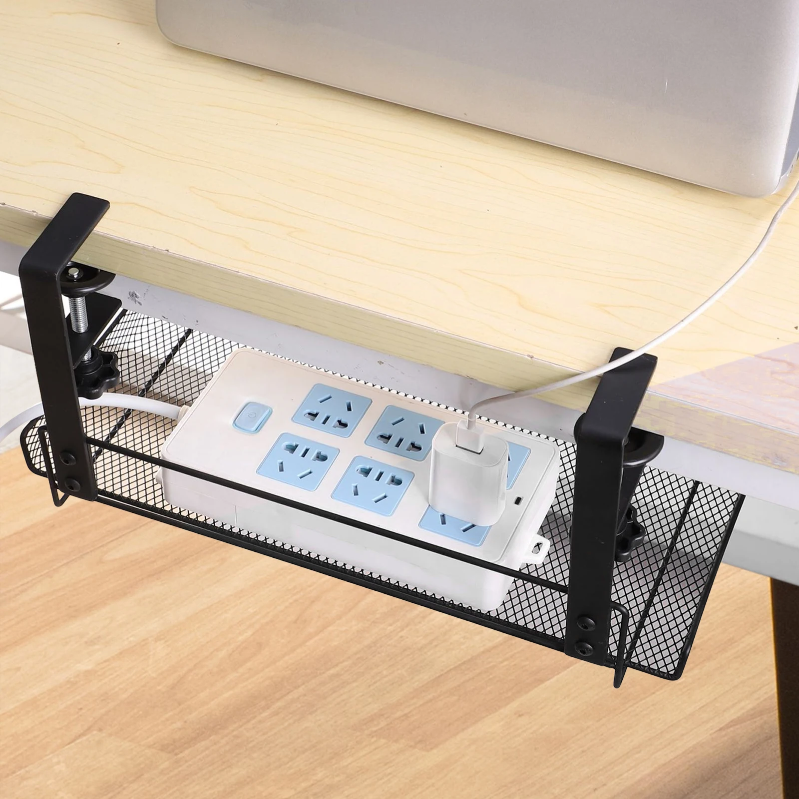 Under Desk Cable Organizer Metal Desk Cable Management Cable Holder for Home Metal Cable Tray Basket for Desk Accessories