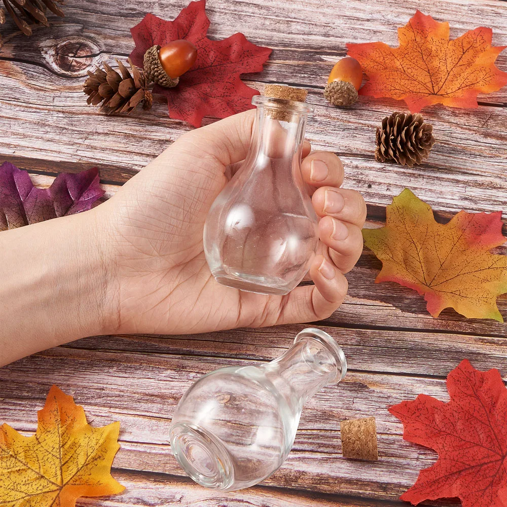 Botella de vidrio transparente para contenedores de cuentas, botella de deseos con tapón de corcho para tarros de vidrio para fiesta de cumpleaños y