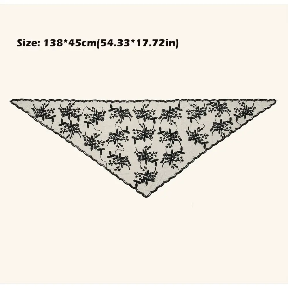 新しい中空アウトレーススカーフ無地薄型スカーフバンダナ刺繍ヴィンテージヘアスカーフヘッドバンド女性