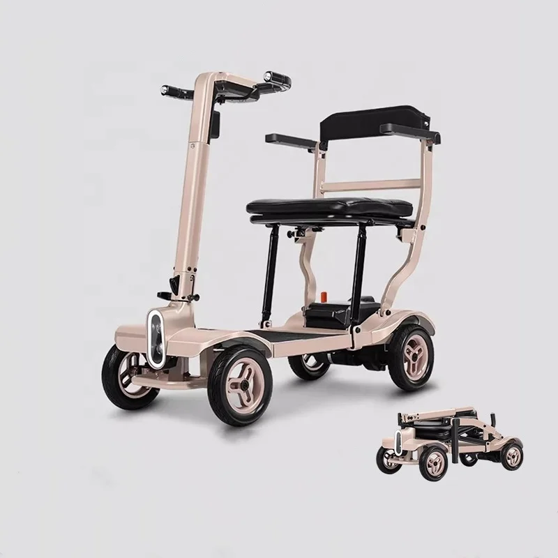 All Terrain Safe Travel Portable Folding Ultra Light 15Kg 4 Wheel Handicapped Electric Mobility Scooter For Elderly Disabled