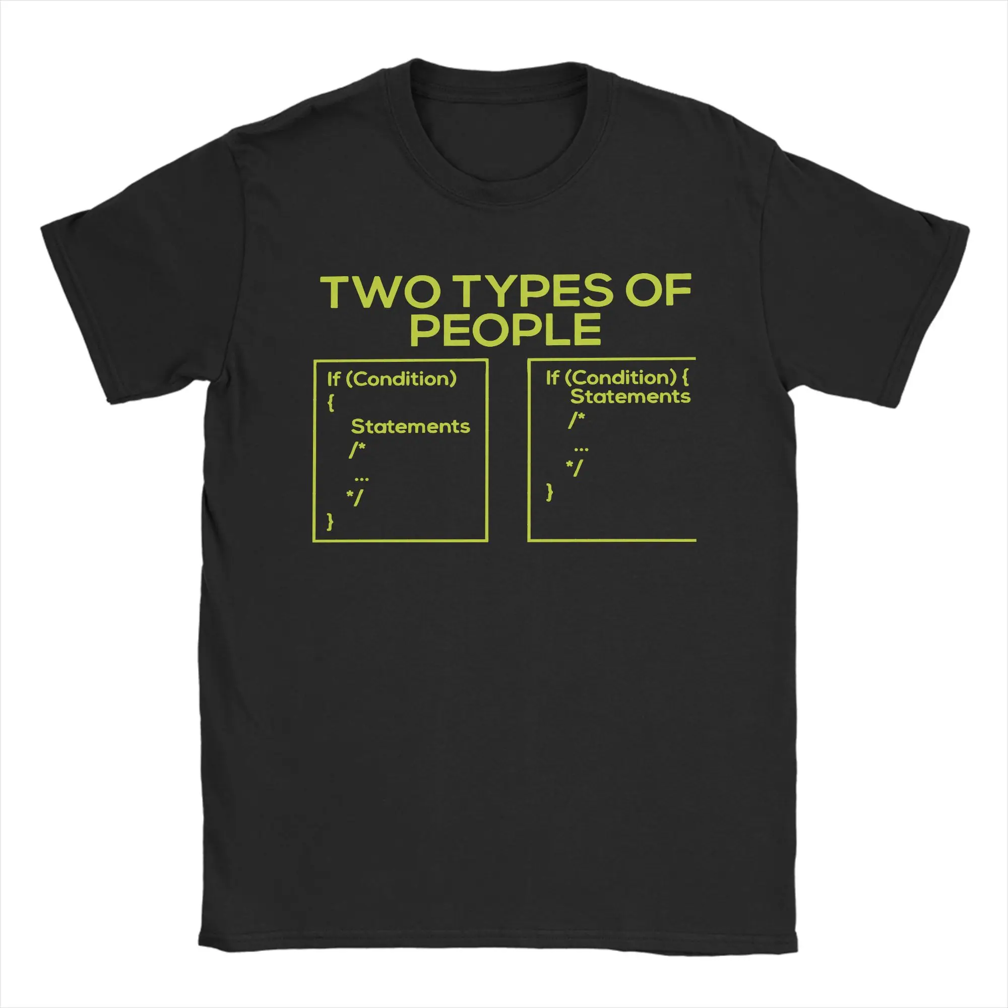 Vintage Programming Types of People T-Shirt Men's Top Tee Funny Computer Nerd Geek Programmer Coder Code Cotton Summer Clothing