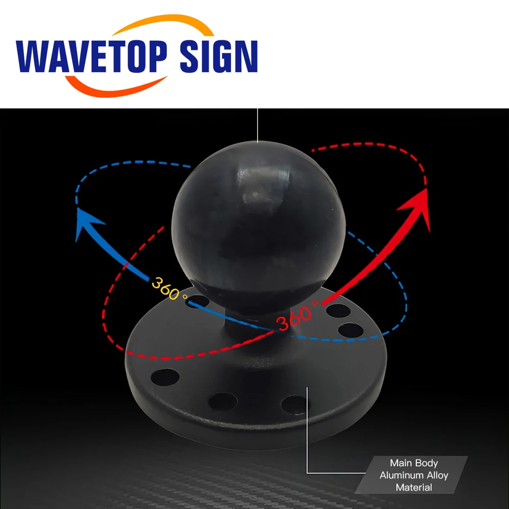 WaveTopSign 1.5 بوصة قاعدة مستديرة الكرة رئيس كومبو تصاعد حامل 90 مللي متر 150 مللي متر مزدوج المقبس الذراع ل Garmin لمعدات الصور GPS #3