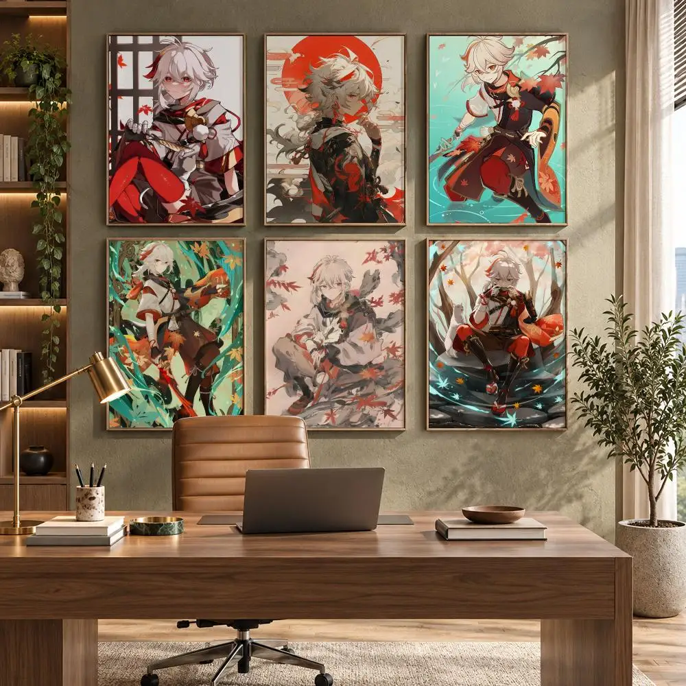 Genshin Impact Kaedehara Kazuha Poster HD Waterproof Wall Decal for Study, Living Room & Garage, DIY Great Gift for Fans