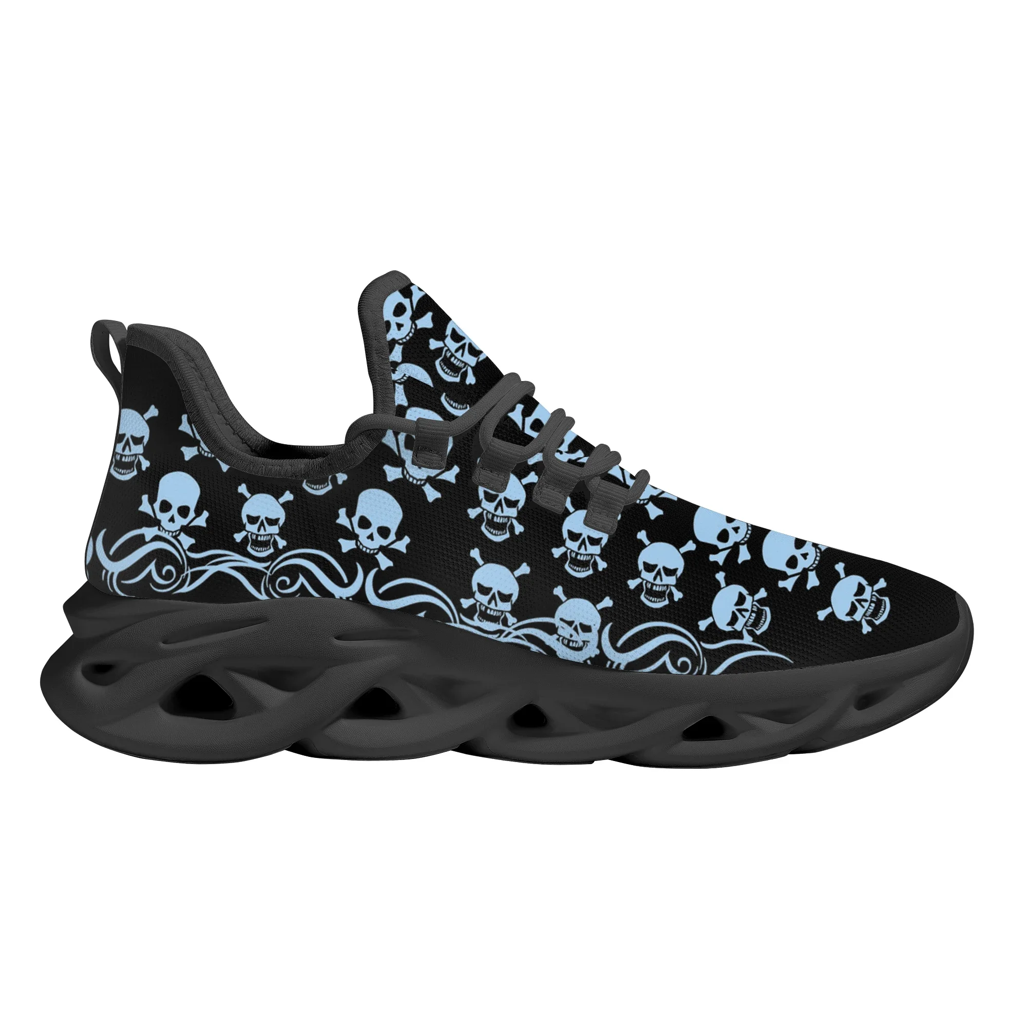 New Women Chunky Sneakers Cute Blue Skulls Platform Shoes Comfortable Women's Vulcanized Sneakers Zapatos De Mujer