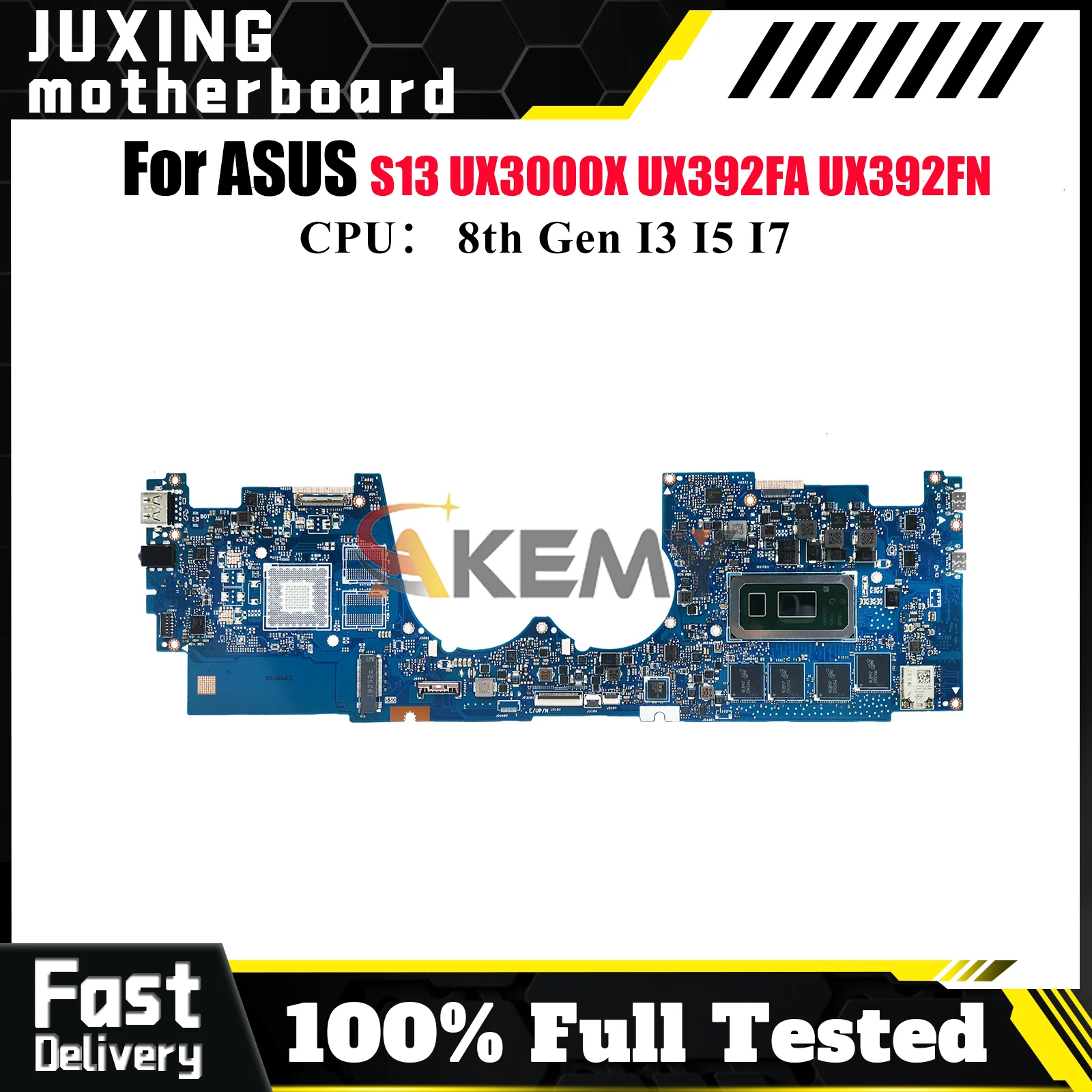 

UX392FA Laptop Motherboard For ASUS ZenBook UX392F S13 UX3000X UX392FA UX392FN Mainboard W/ I3 I5 I7 CPU 100% tests OK fast ship