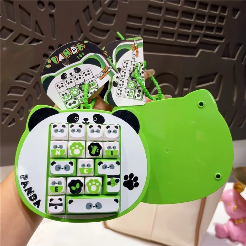 Cartoon 16 Keys Keyboard Keychain Panda Clicker Sound Fingertip Button Keyring Portable Creative Keyboard Clicker Keychain