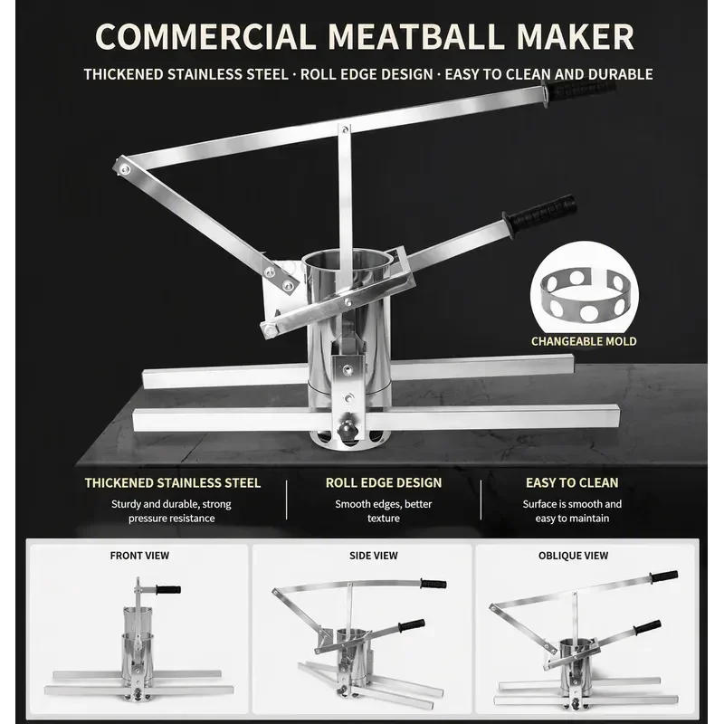 Commercial Extrusion Meat Ball Forming Machine for Raw Boiled Croquettes Hand Pressed Water Boiled Ball Maker for Home