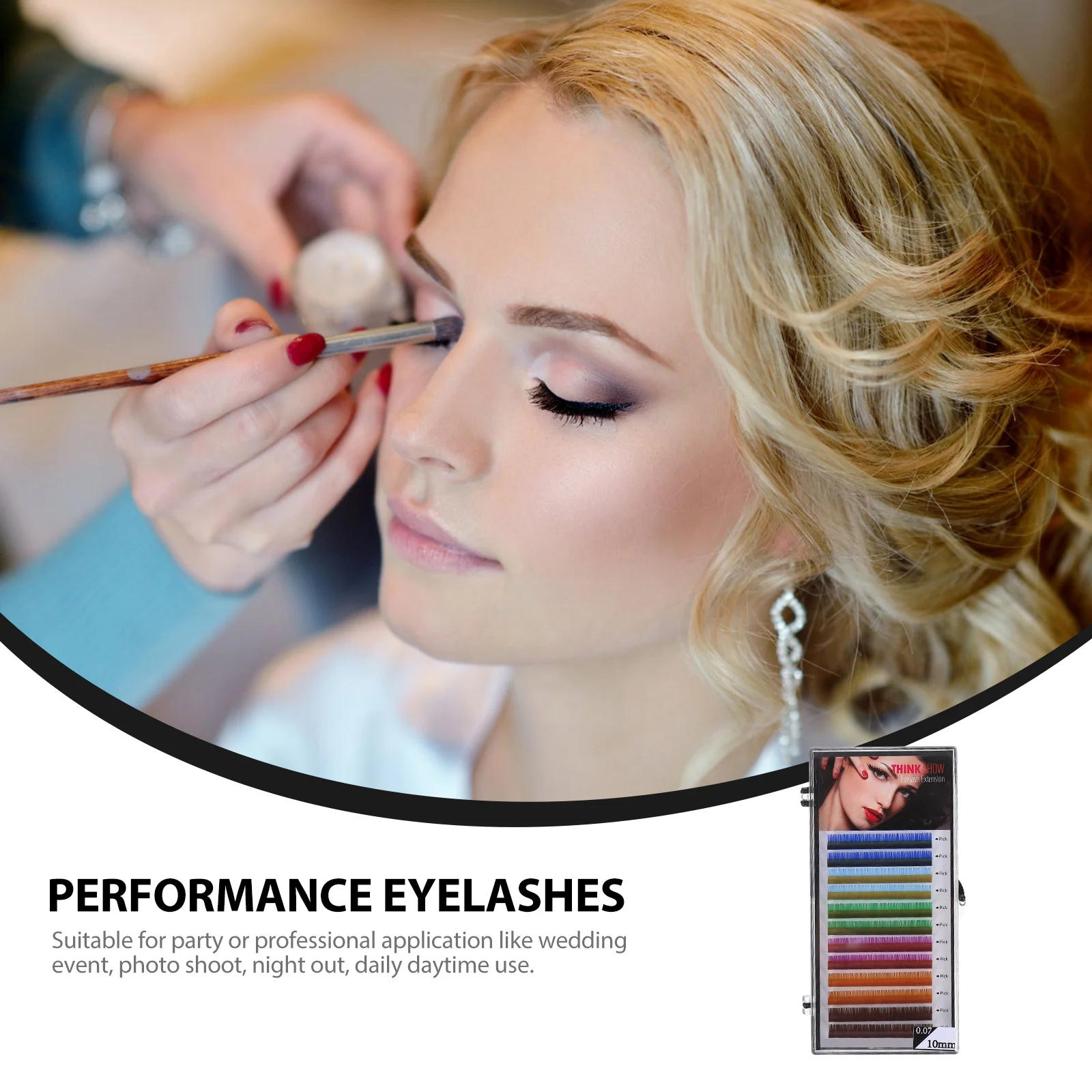 

1 Box Women False Makeup Fake Lashes Colorful False Eyelashes Extensions Lashes Wedding Daily Use Natural Light Weight
