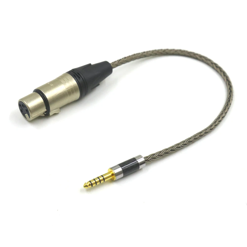 16 Core 4.4mm Balanced Male to 4-pin XLR Balanced Female Headphone Audio Adapter 4.4mm to XLR Balanced Cable Connector