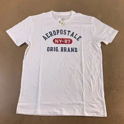 Ny 87 Mens Aeropostale Graphic T-Shirt White Short Sleeve Crew Neck M New