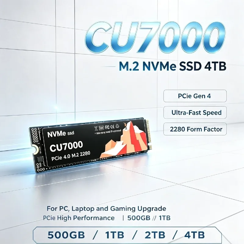 2026 CU7000 SSD 500GB 1TB 2TB 4TB M.2 2280 SSD NVMe M2 PCIe 4.0 Internal 7300M/S Solid State Drive Hard Disk for Laptop Computer
