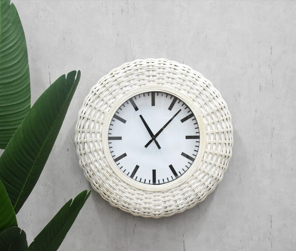 

Vine Weaving Wall Clock Model Room Hotel Homestay Home Furnishing Outdoor Courtyard Decoration Vine Weaving Wall Clock