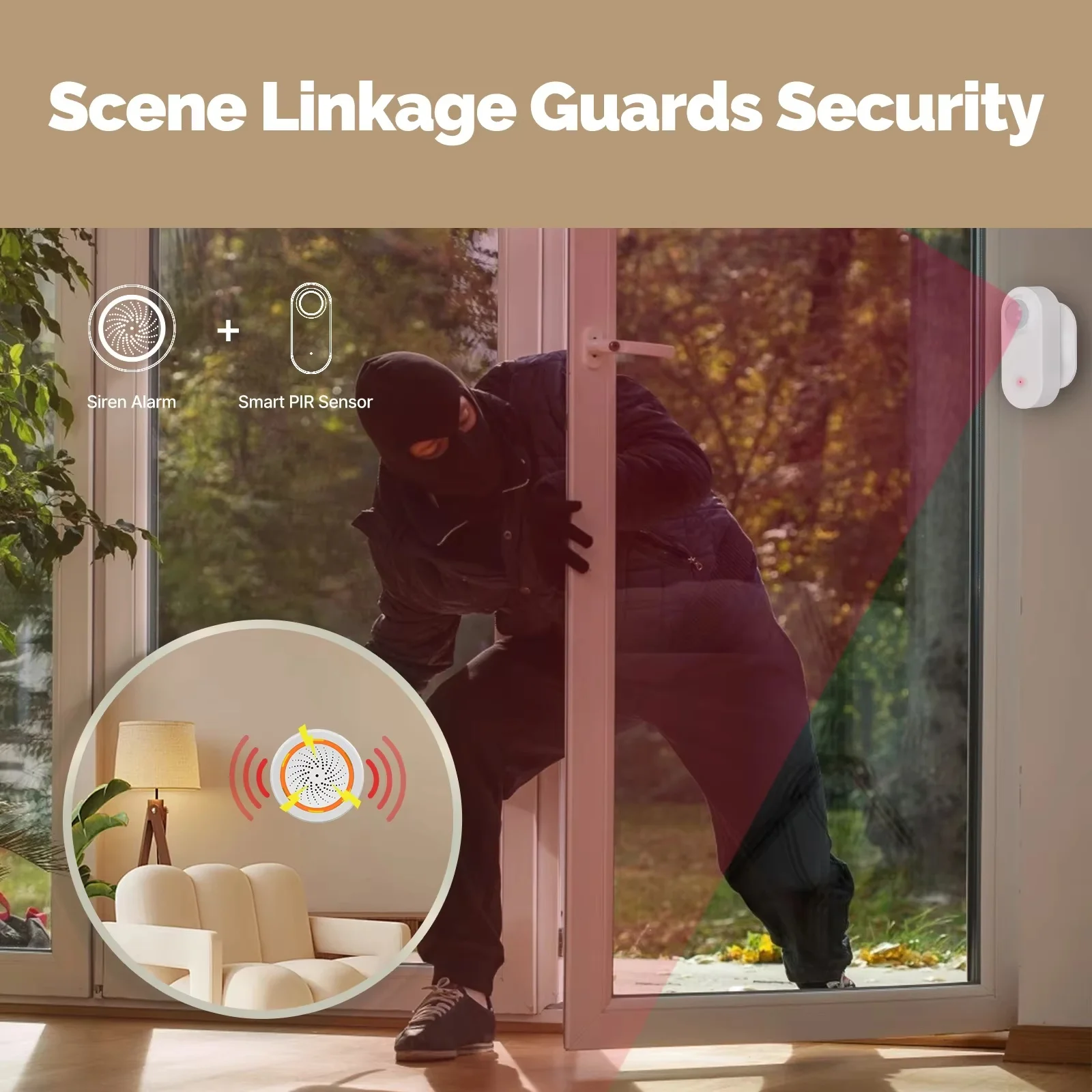 MOES Tuya Zigbee Motion Sensor Smart PIR Human Body Infrared Detector,Battery Powered, APP Control,Scene Linkage,Smart Life