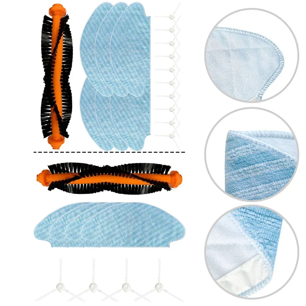 Main Side Brush Mop Cloths For Medion MD 19601 Robot Vacuum Cleaner Cordless Vac Spare Parts For Floor Cleaning Replacement