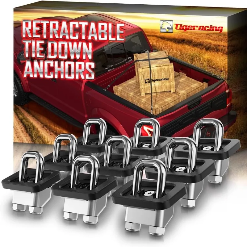 

Inner Bed Tie Down Anchors Retractable Truck Bed D Ring Compatible with 2007+ Silverado & Sierra 1500 2500 3500/2015+ Colorado &