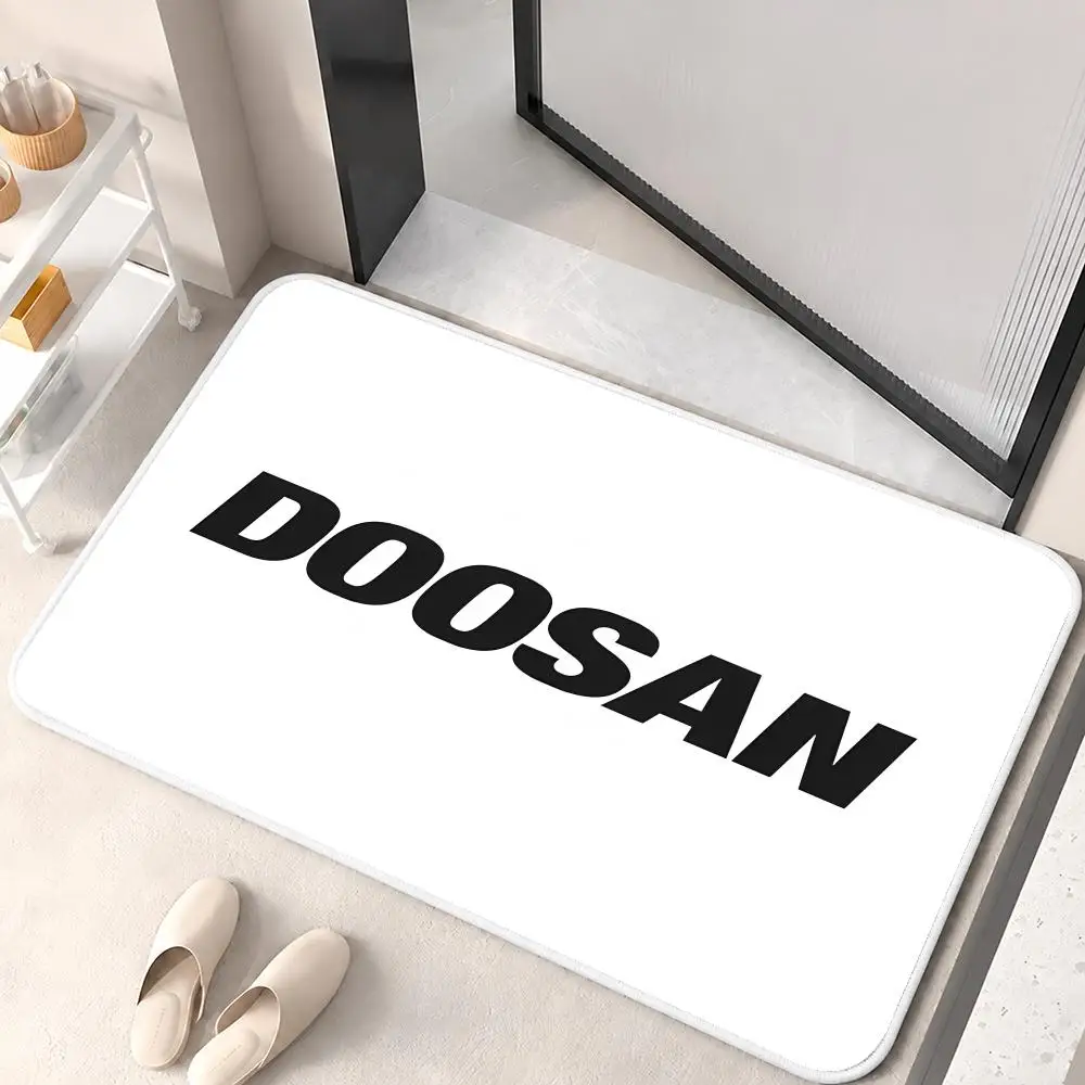 D-Doosan Construction Machinery Floor Mat Flannel Rug Soft Non Slip Door Mat For Bathroom Bedroom Kitchen Living Room Home Decor