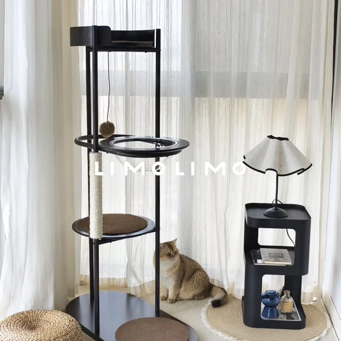 AIROW Minimalist Climbing Frame, Stylish Solid Wood Space Capsule Pet Activity Tree Internet Celebrity Play Frame