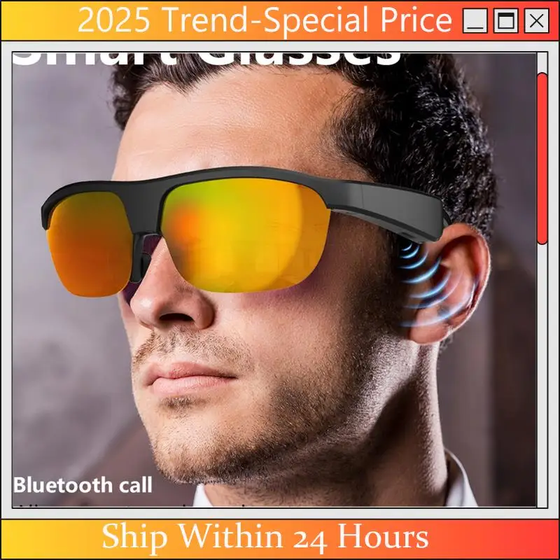 CHYY Top Smart Bluetooth Glasses Voice Call Assistant Listen Music Glasses Smart Sports Polarized Sunglasses Eyeglasses