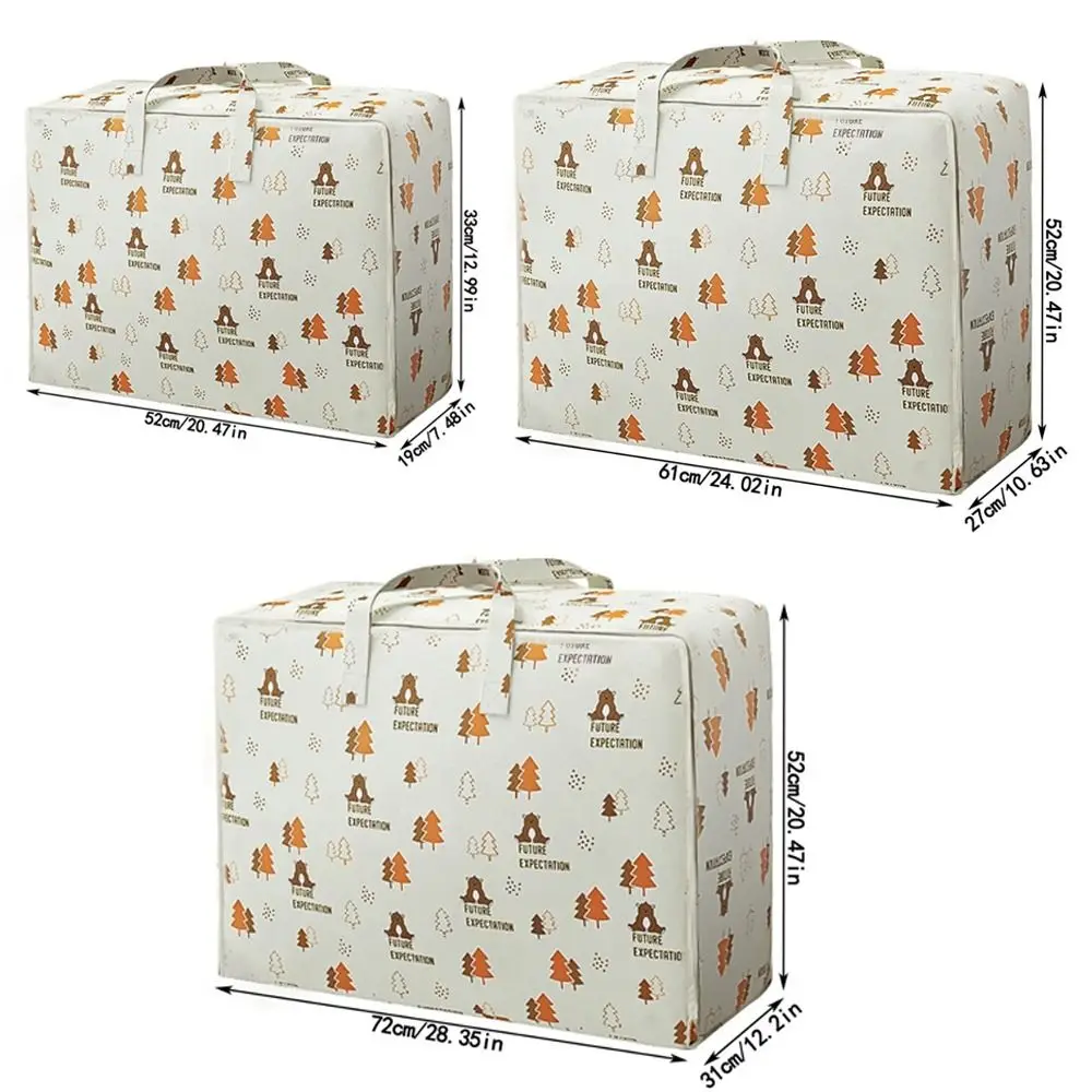 Foldable Quilt Storage Bag Dust-Proof Large Capacity Wardrobe Sorting Storage Bucket Handle Closet Storage Box