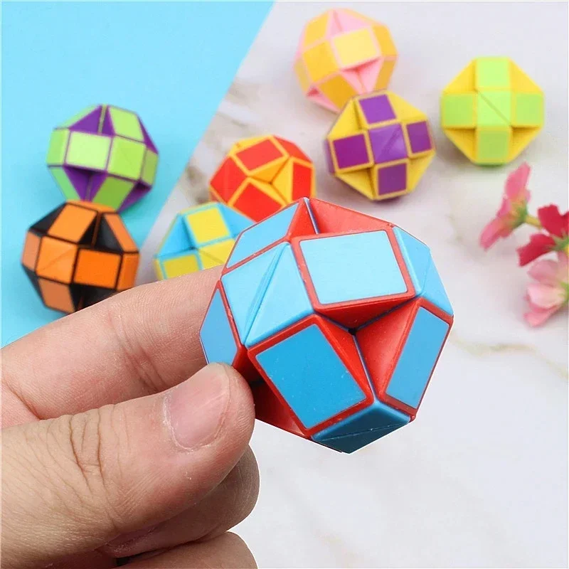 3pcs/6pcs Magic Folding Snake Ruler Puzzle Cube Educational Toys for Kids Birthday Party Favors Goodie Bags Filler School Reward