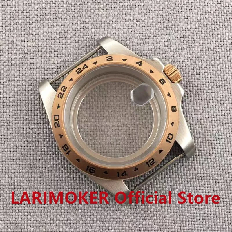 LARIMOKER New 40mm Stainless Steel Sapphire Glass Silver Case miyota8215 2813 DG3804 NH35 NH36 PT5000 Seagull ST2130 Movement